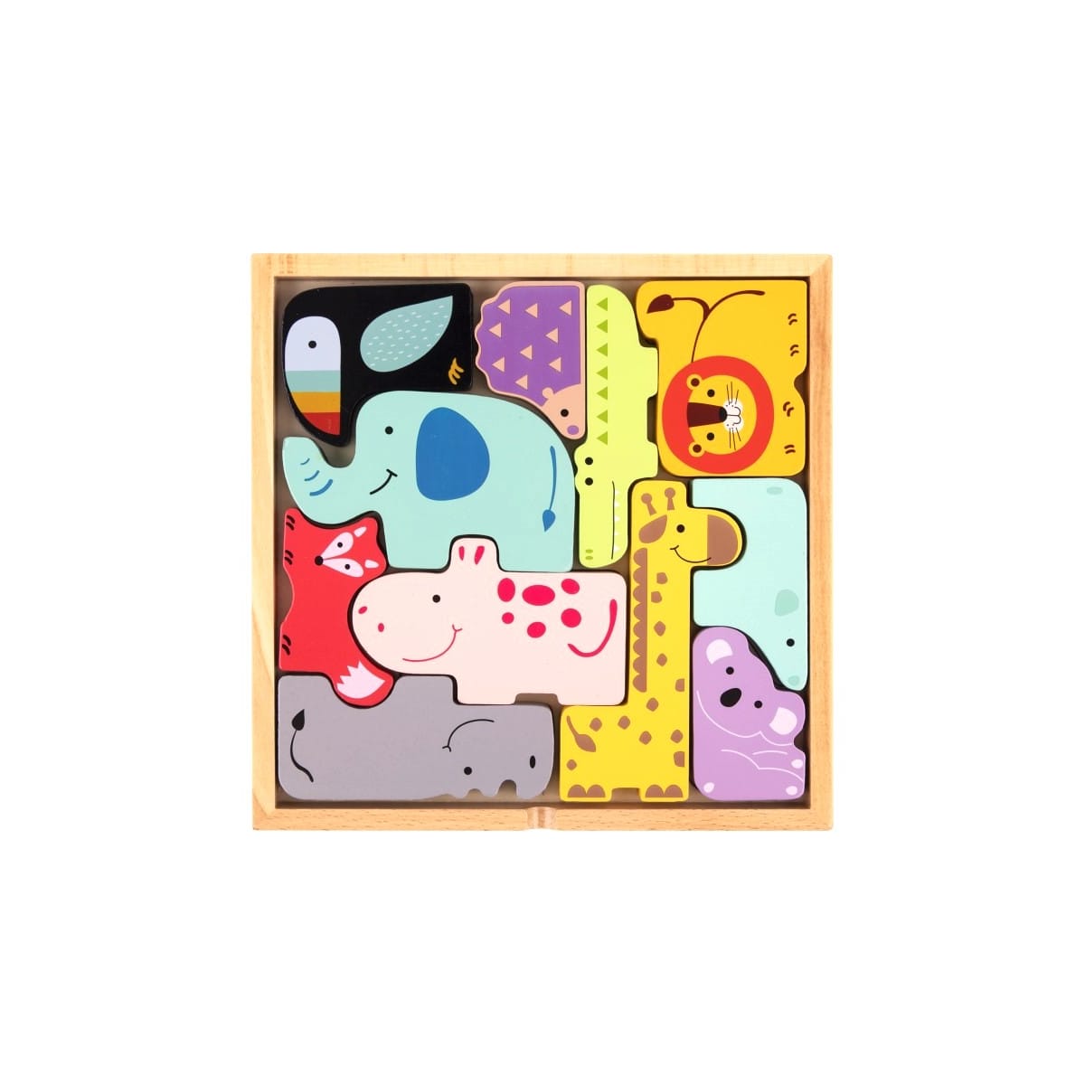 Jouet puzzle animaux pastel