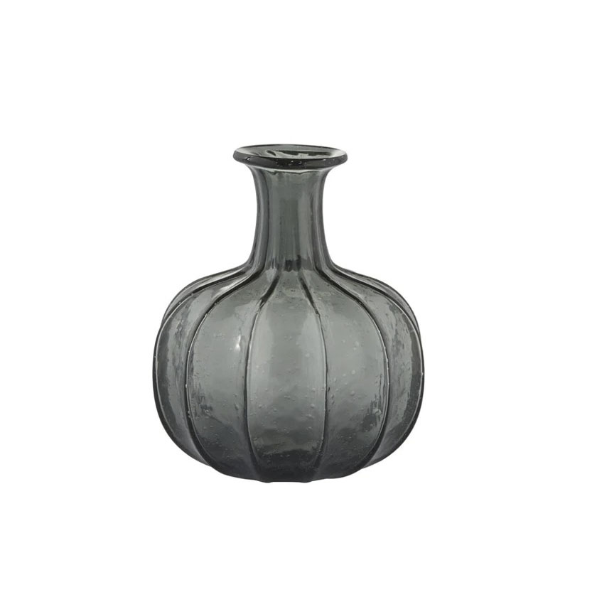 Vase en verre gris h21