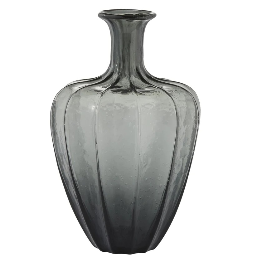 Vase en verre gris  h34