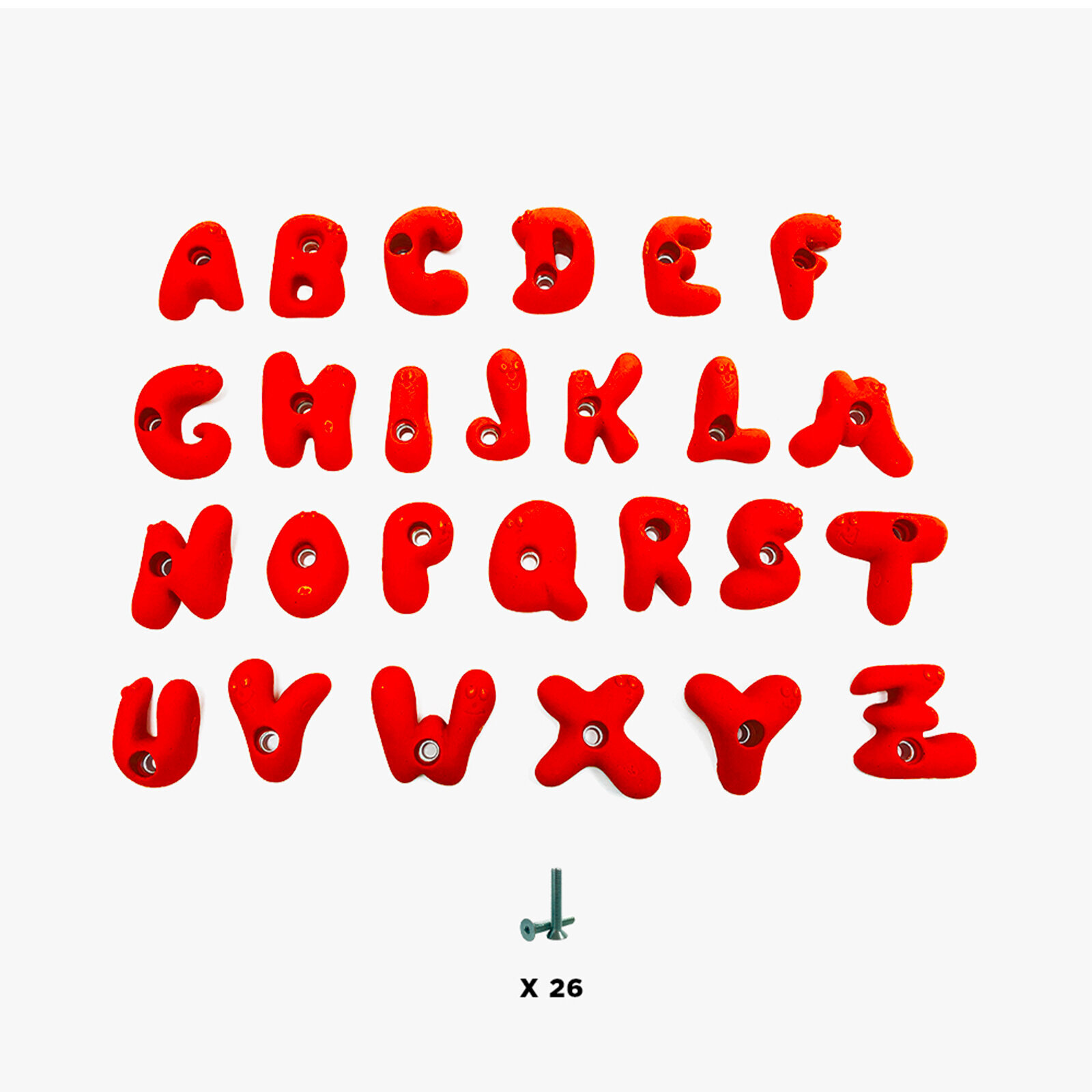 26 prises escalade enfant - alphabet