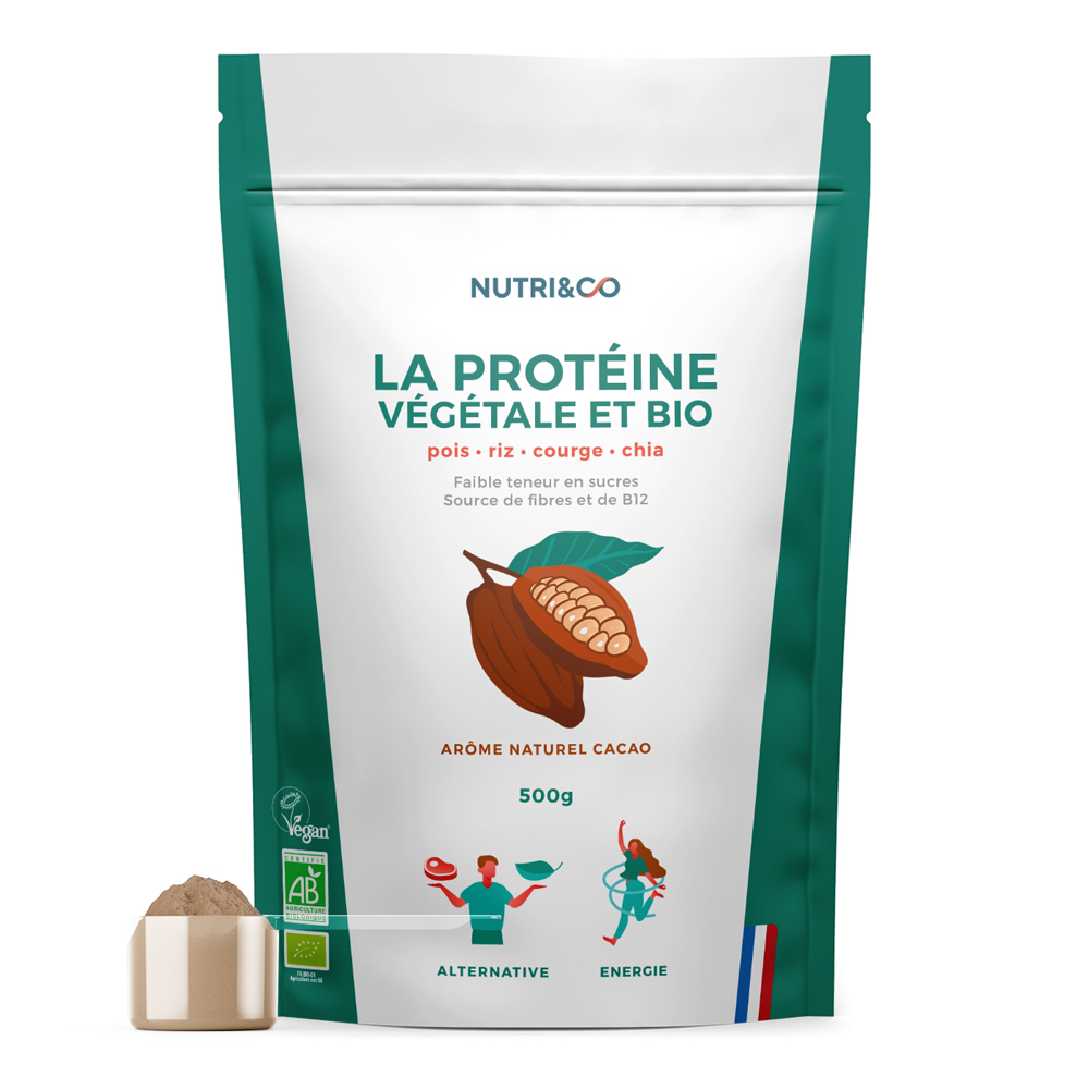 Protéine vegan bio - 500g - goût cacao