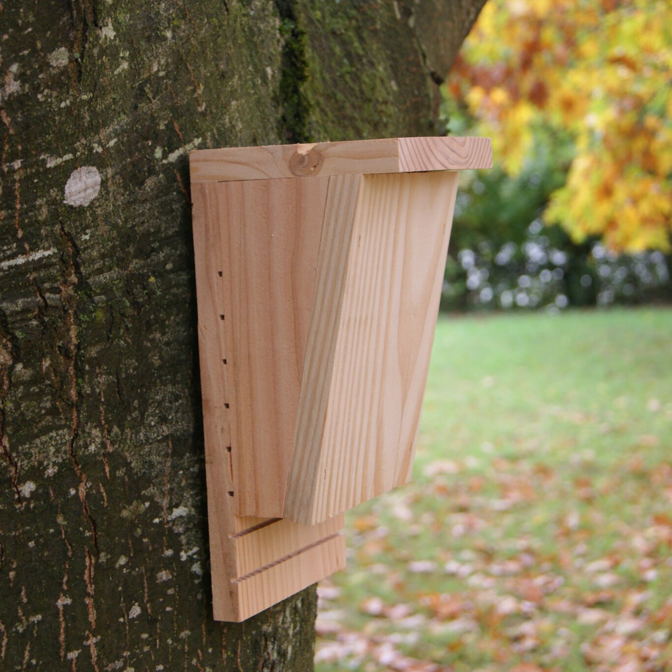 Gardigo 90569 Nichoir Chauve Souris Couleur Et Bois Naturel Boîte Hôtel Pour Oiseaux Sauvages