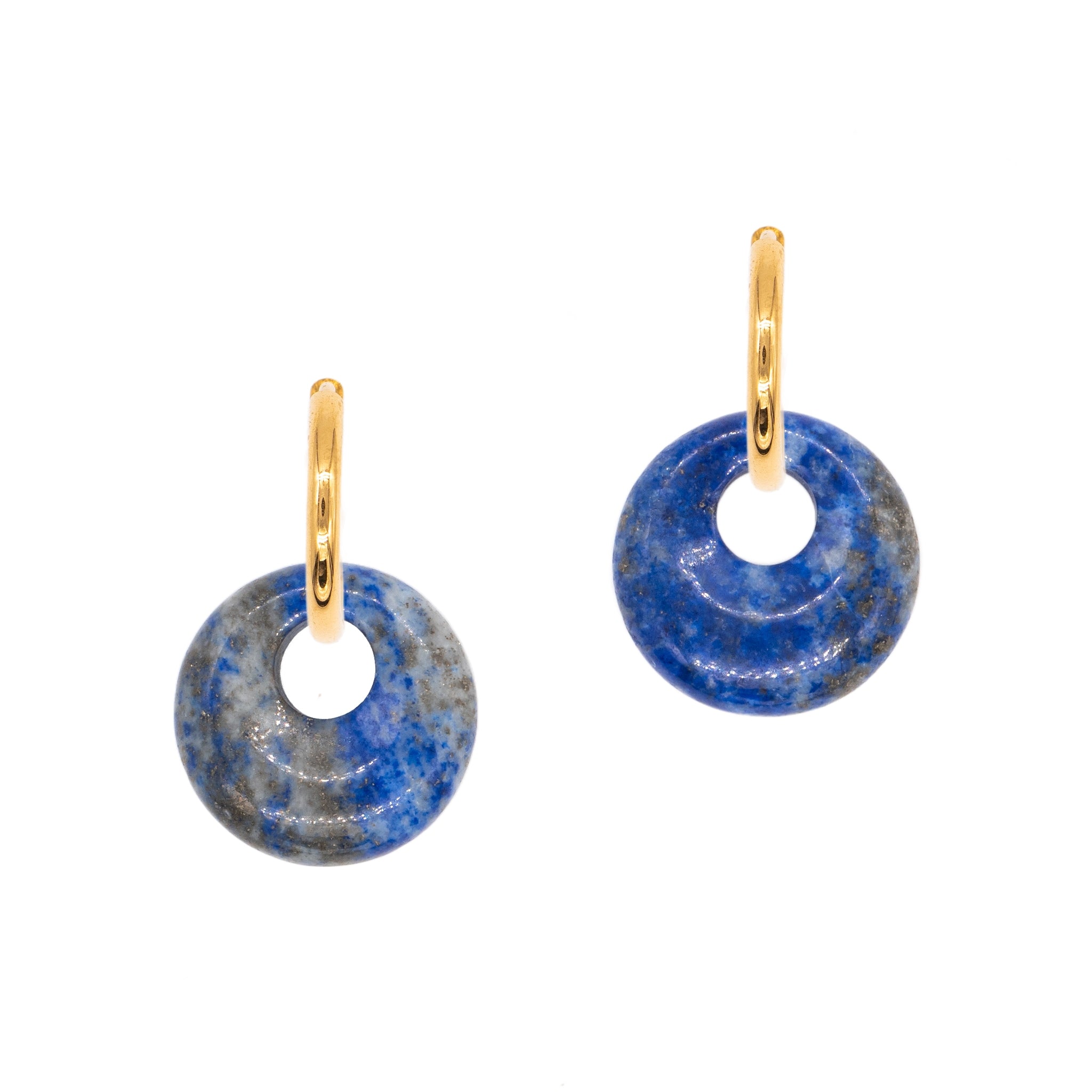 Boucles d'oreilles créoles lapis-lazuli
