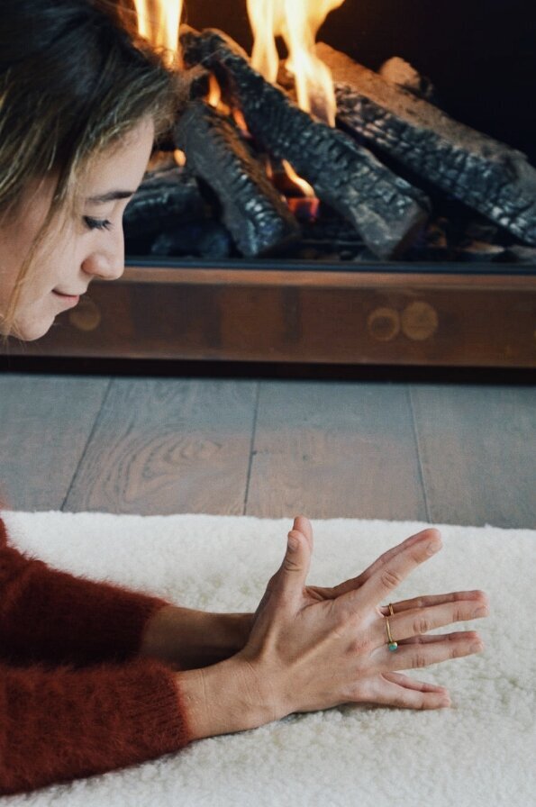 Sur-tapis de yoga en laine de mérinos