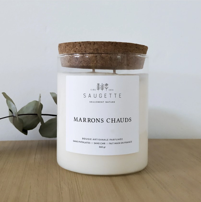 Marrons chauds - maxi bougie 2 mèches