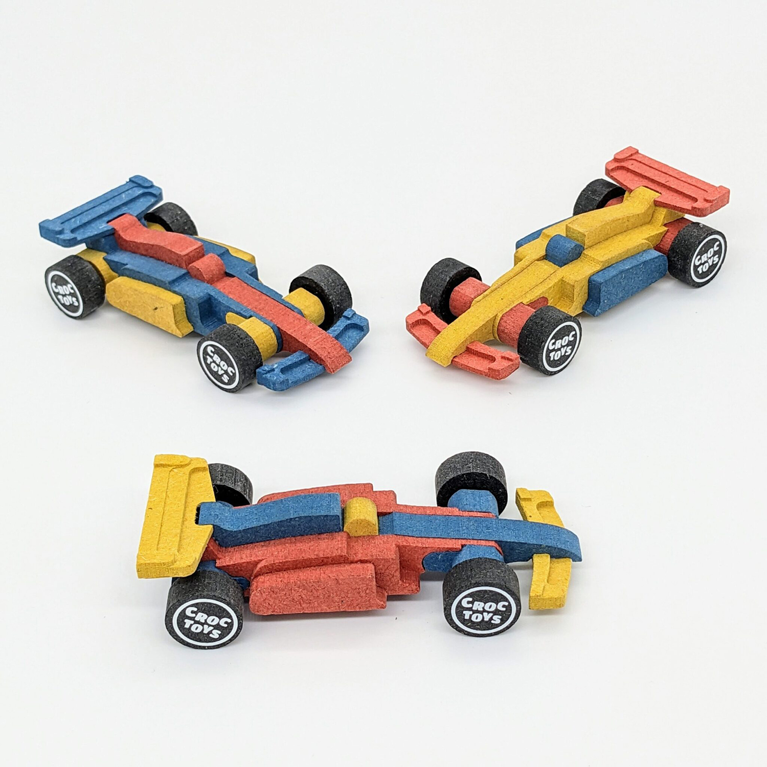 Kit voitures de course en bois coloré