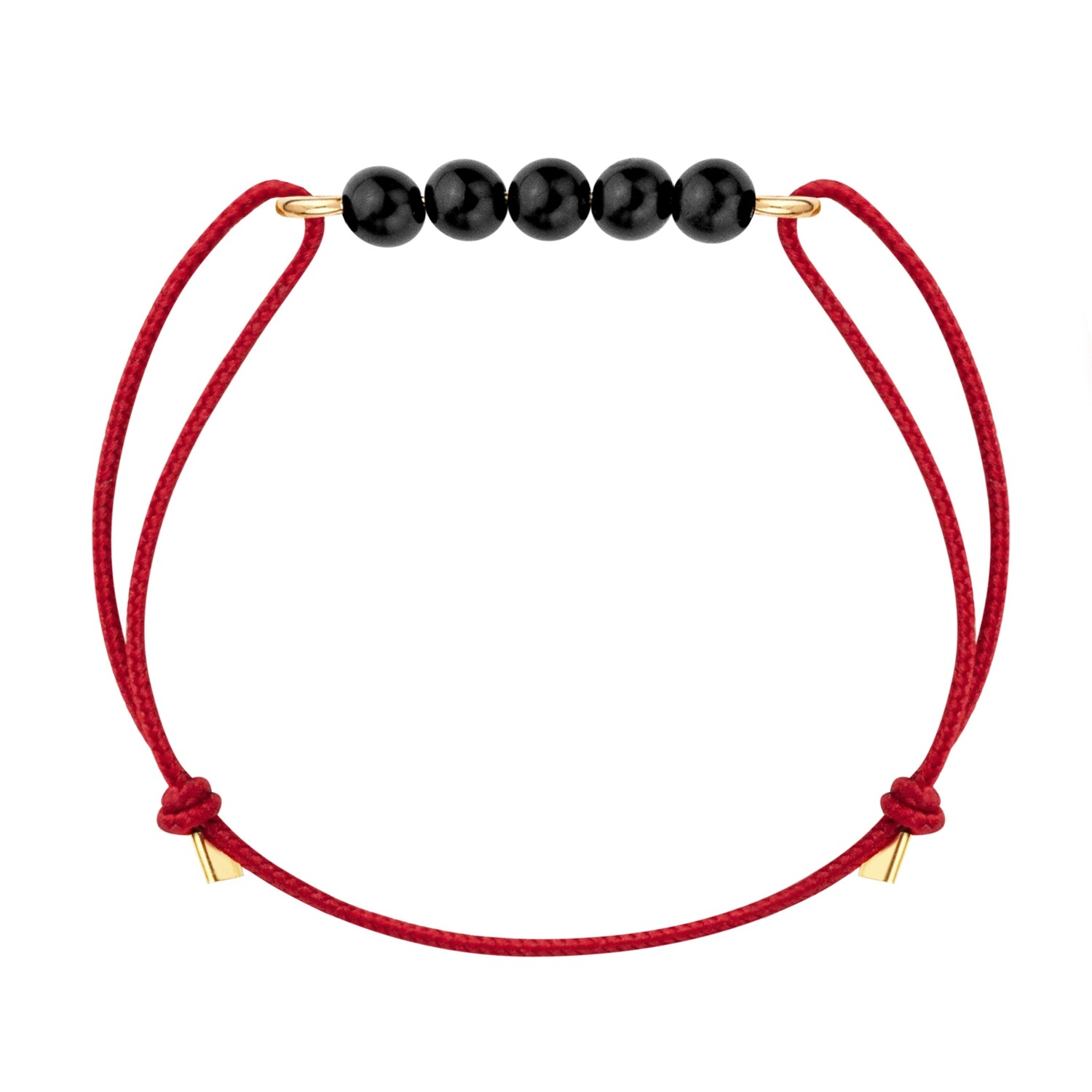 Bracelet tourmaline noire & cordon rouge