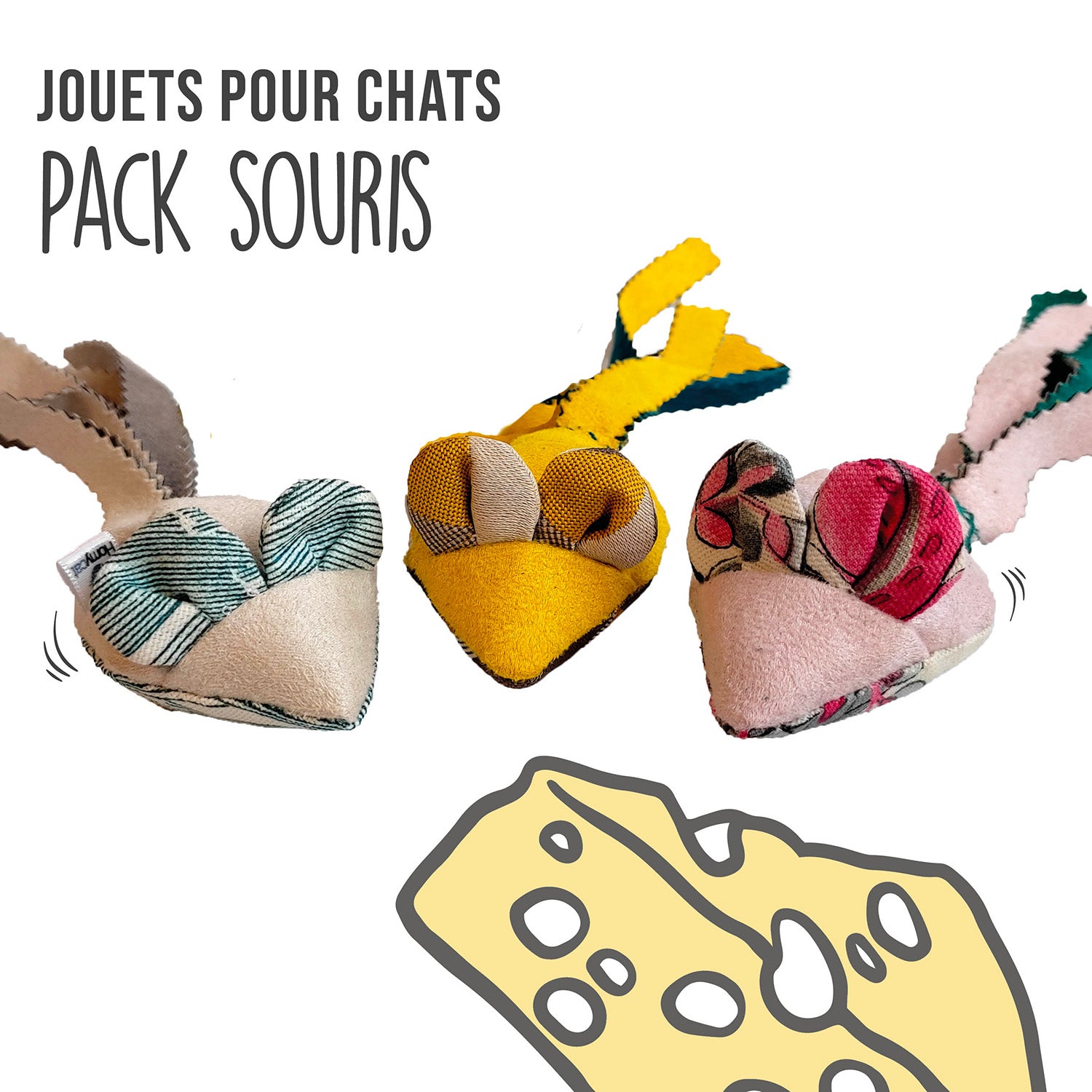 Pack 3 souris jouet cataire