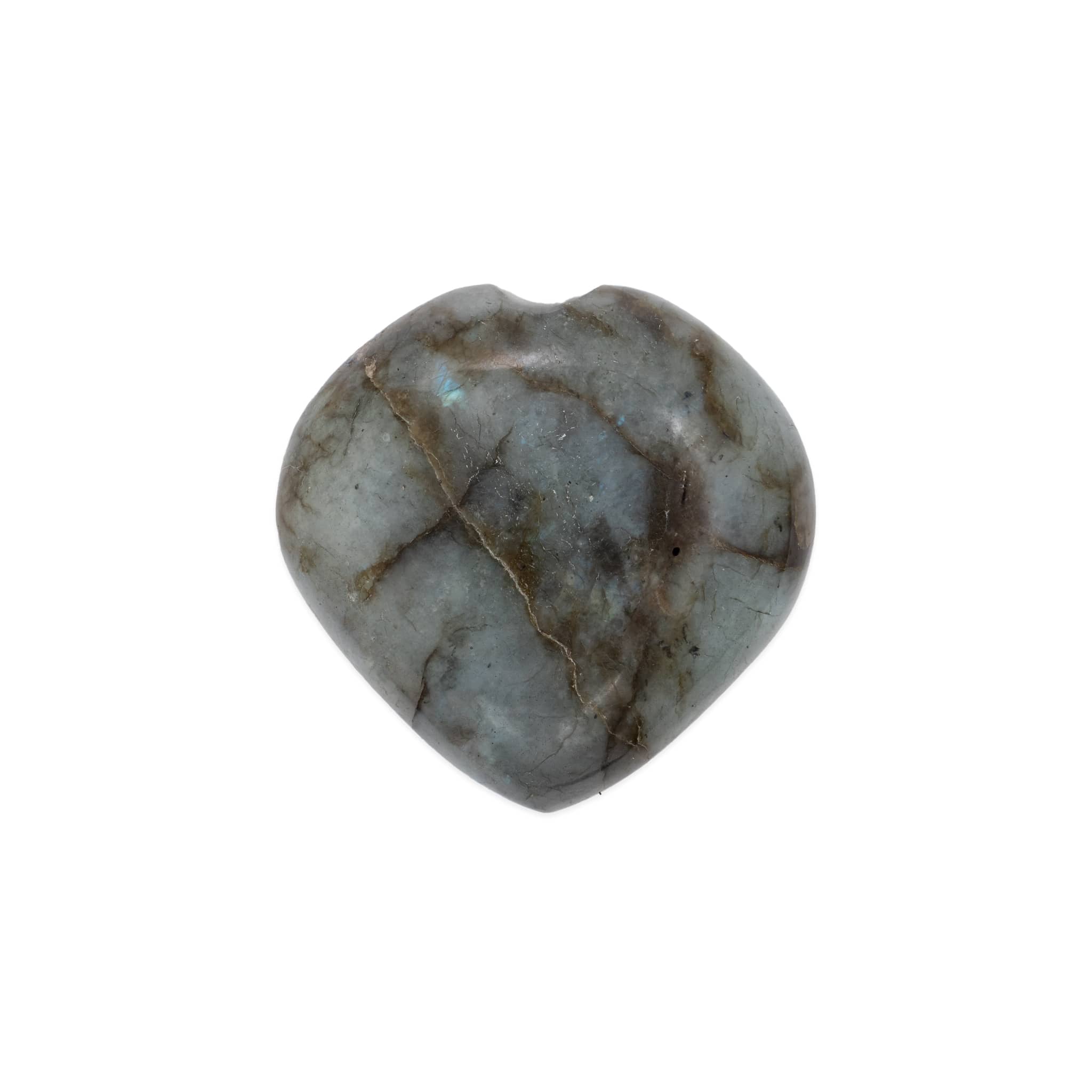 Coeur poli en pierre labradorite