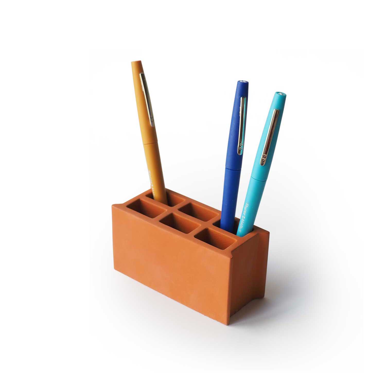 Parpaing - pot à crayons terracotta