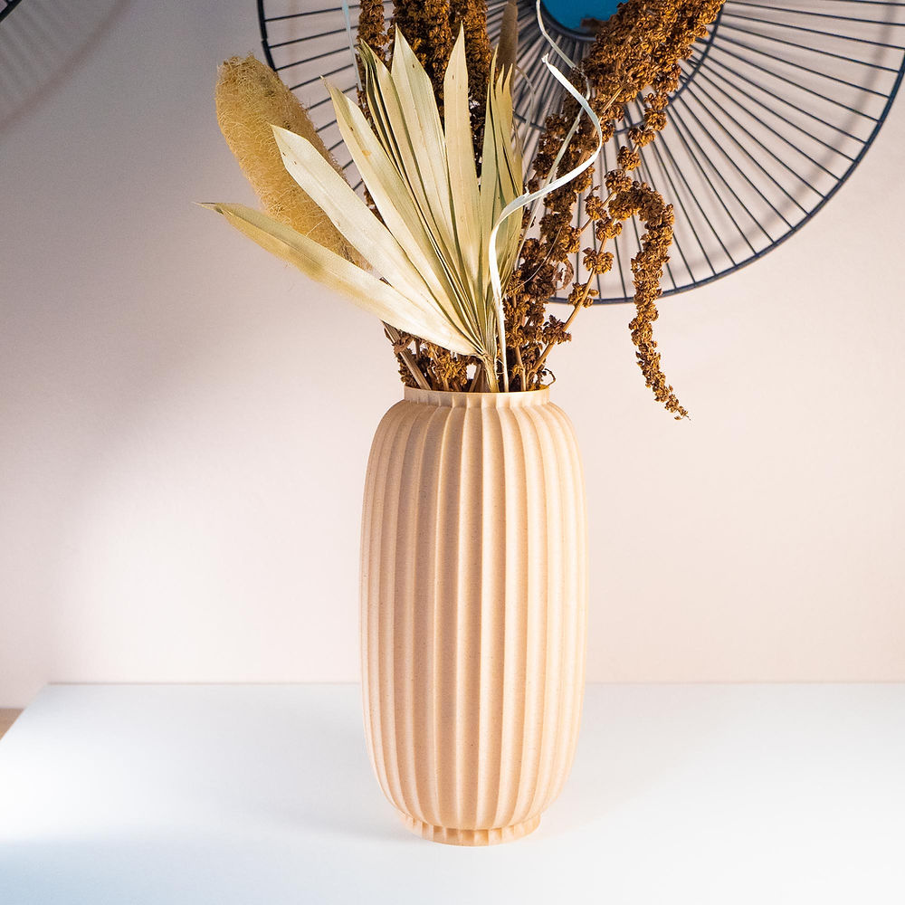 Vase vallon - 25cm - bois clair