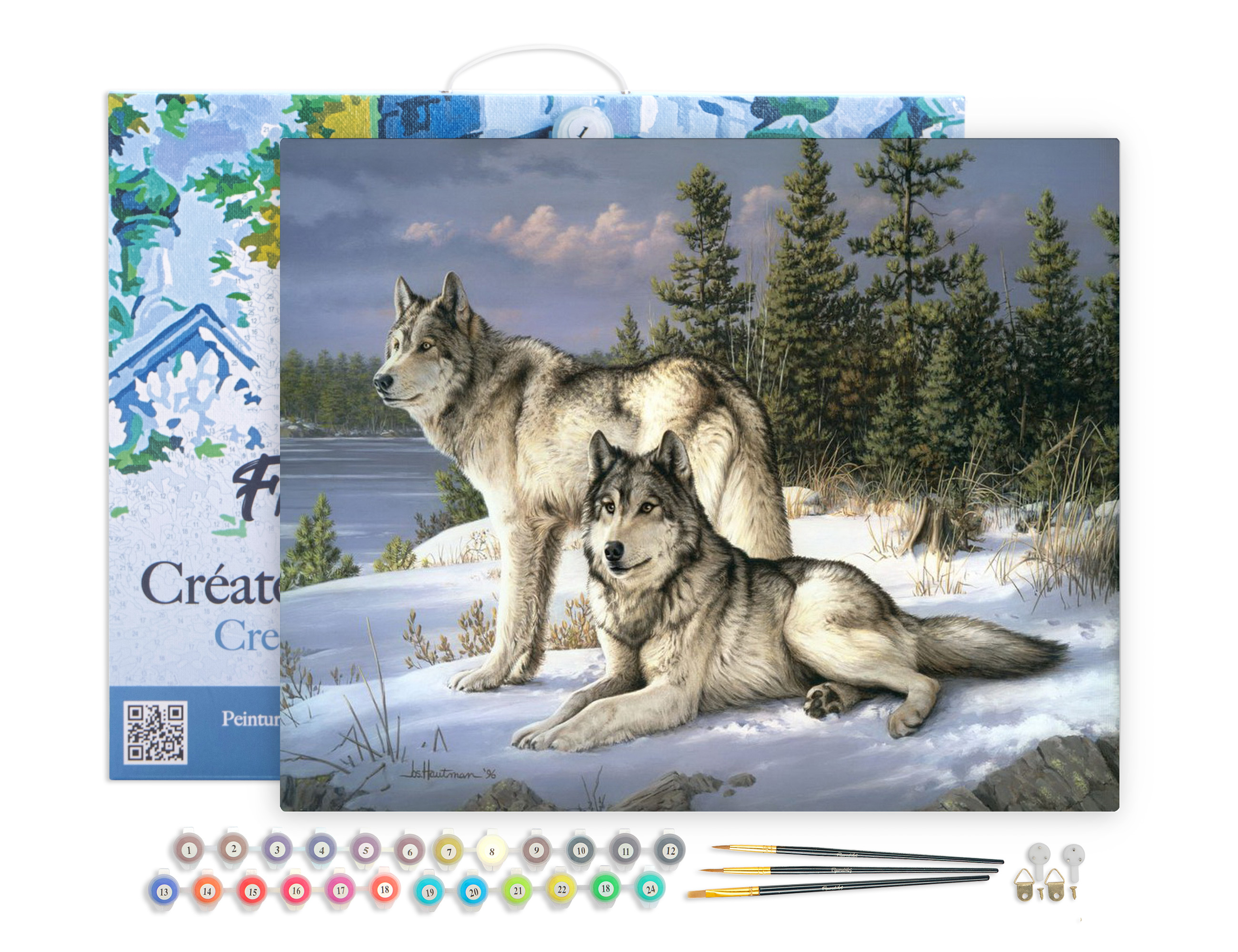 Peinture par numéro couple de loups