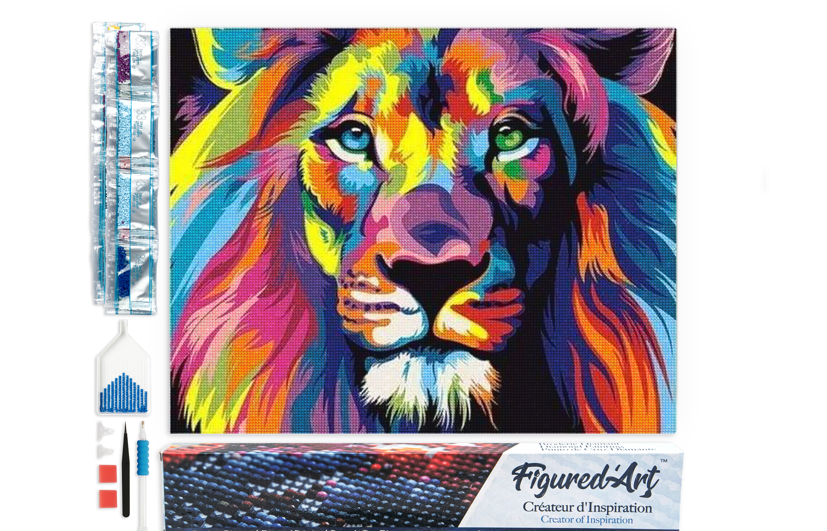 Diamond painting lion pop art