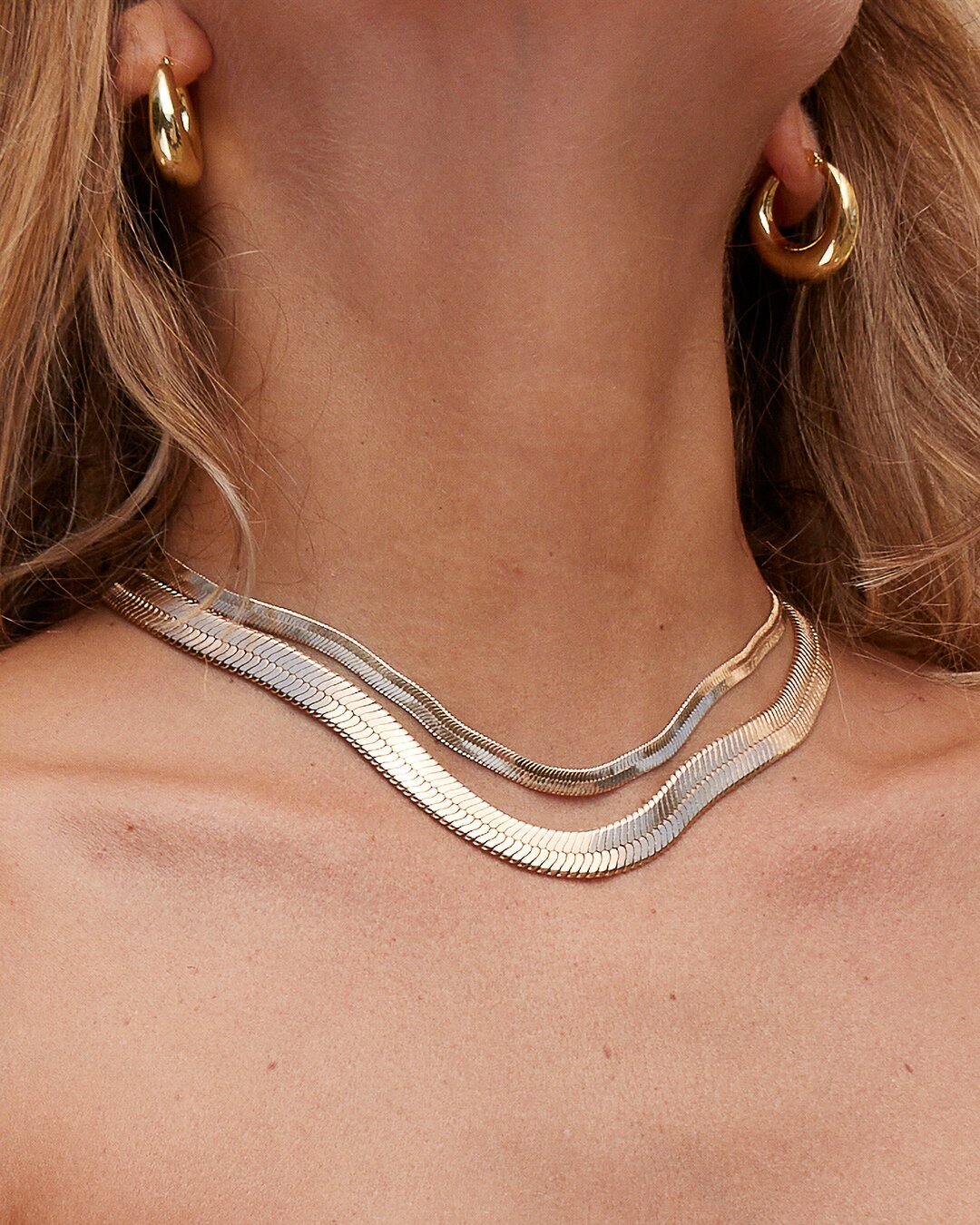 Collier chaine or large serpentine