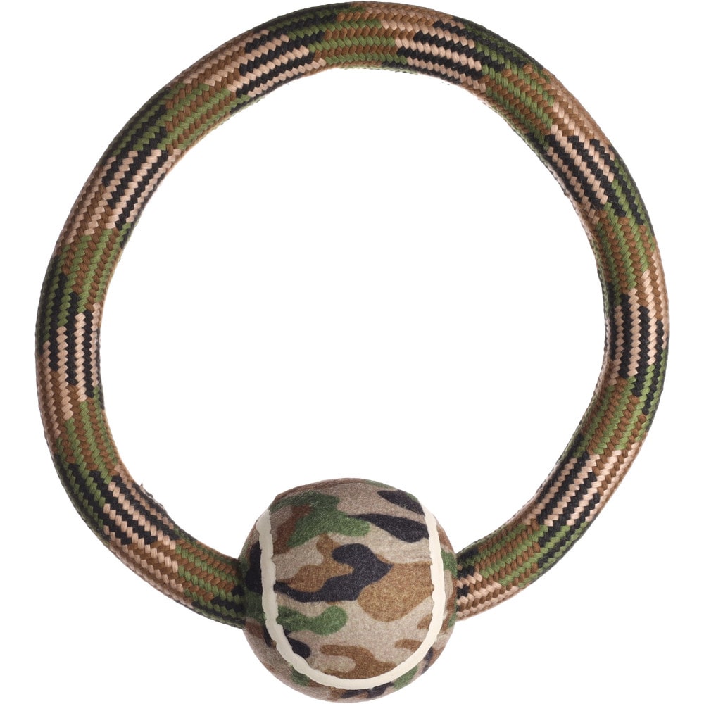 Jouet anneau corde avec balle camouflag