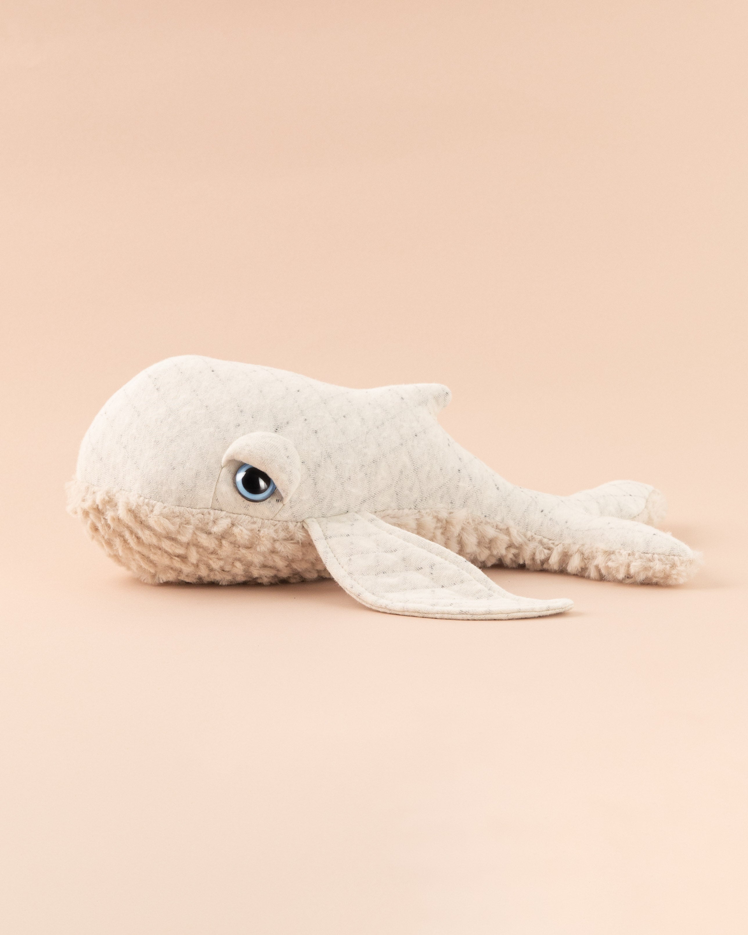 Peluche - mini baleine fourrure albino