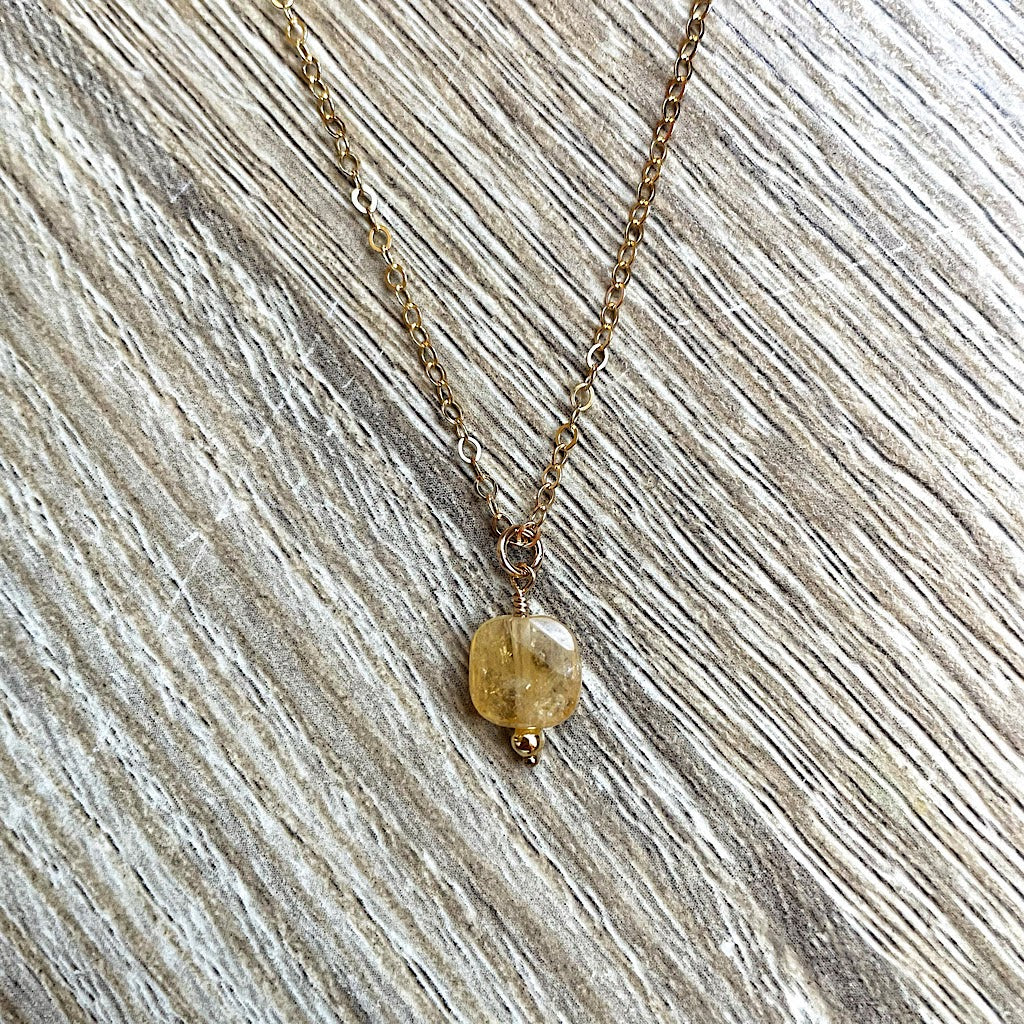 Collier citrine plaqué or carrie