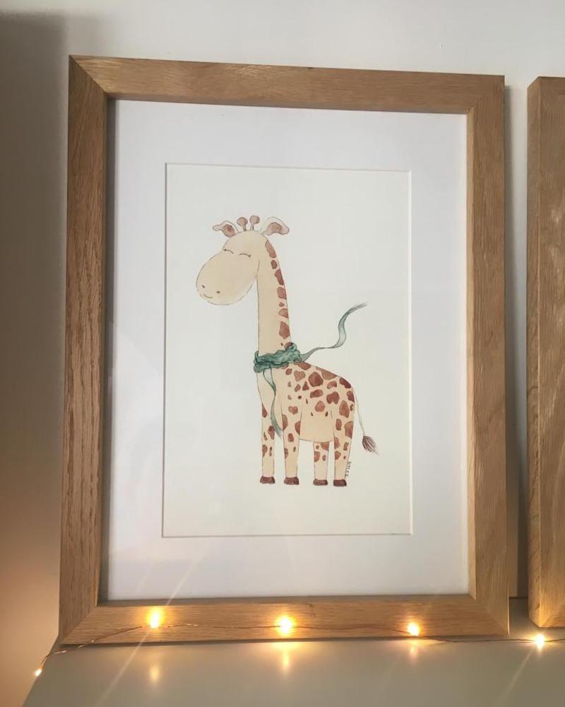 L'illustration girafe - avec cadre