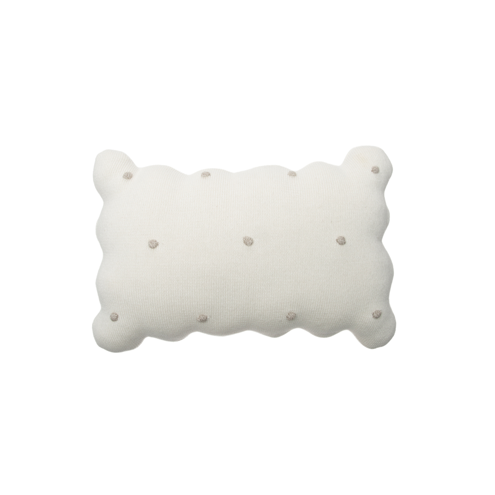 Coussin biscuit de coton blanc 25x35 cm