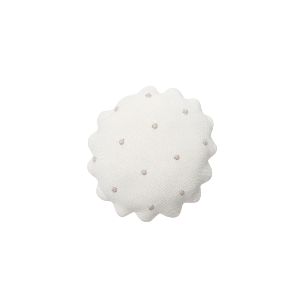 Coussin biscuit de coton blanc 25x25 cm