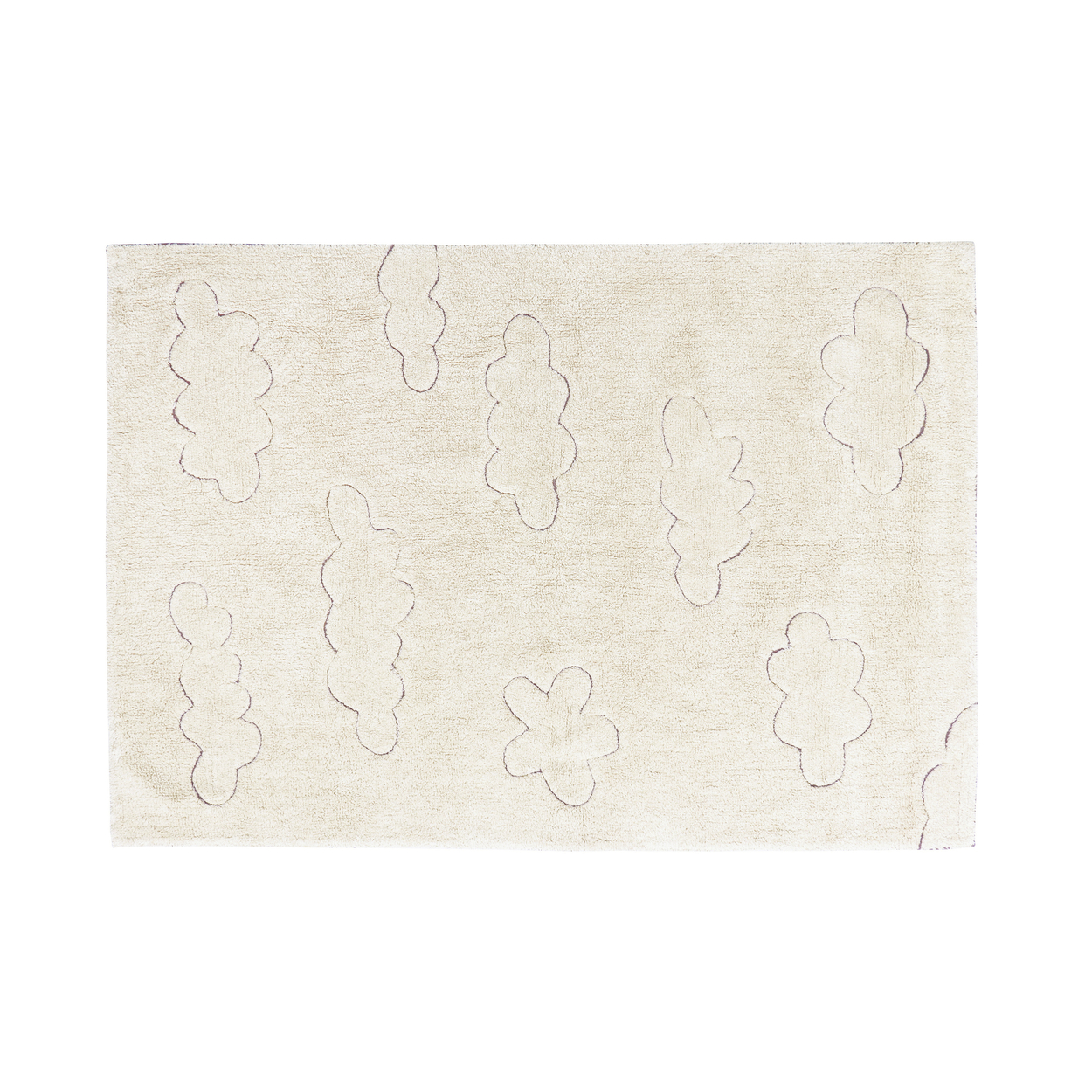 Tapis lavable en coton blanc 120x160 cm