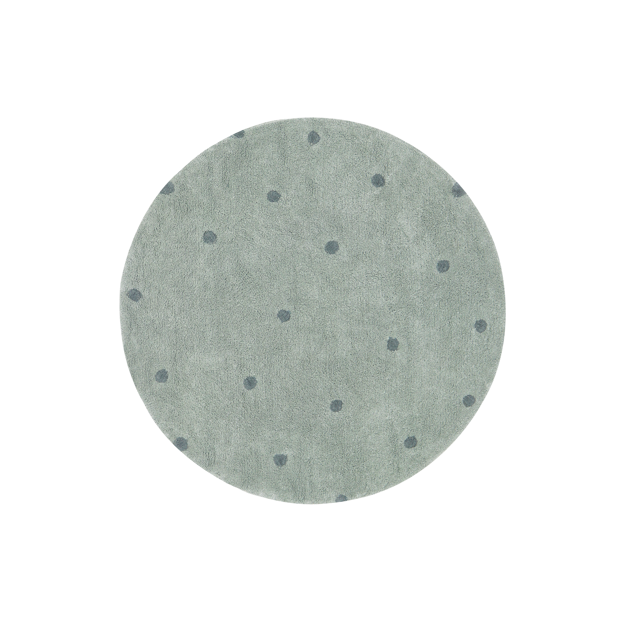 Tapis lavable dot bleu sauge 140x140 cm