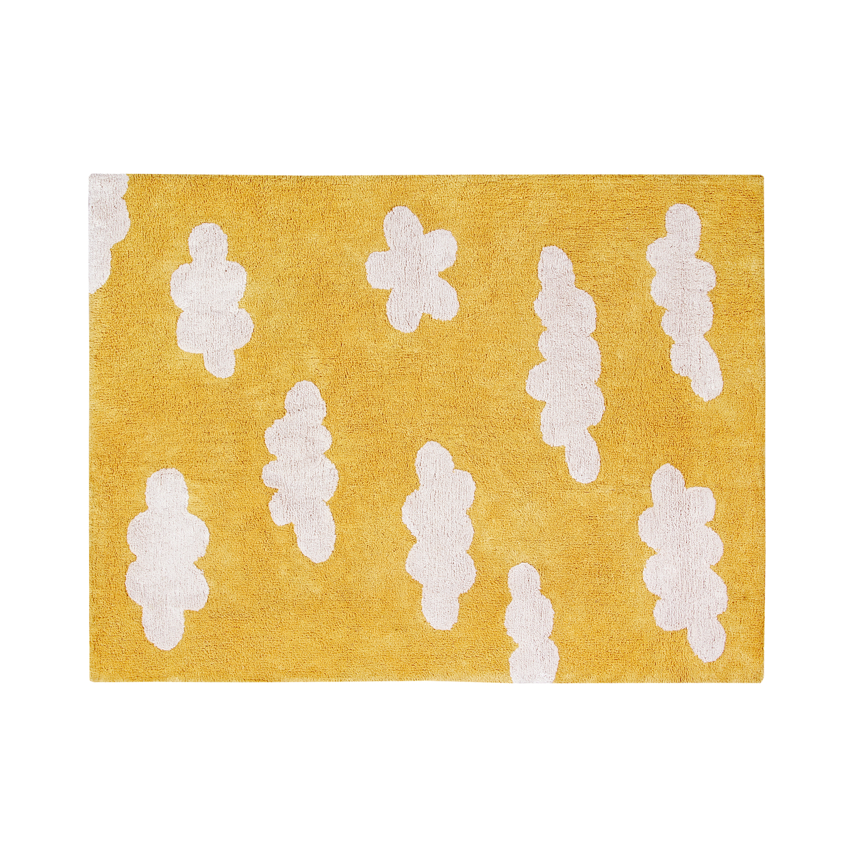 Tapis lavable en coton jaune 120x160 cm